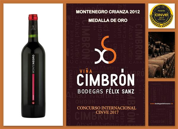 MONTENEGRO CRIANZA 2012 MEDALLA DE ORO CINVE 2017