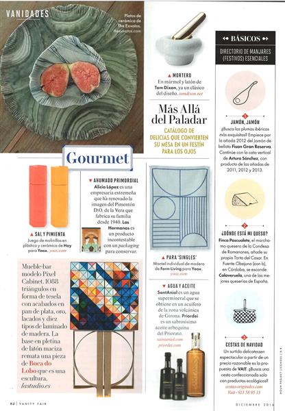 AHUMADO PRIMORDIAL. REVISTA VANITY FAIR. DICIEMBRE 2016.NÂº 100 