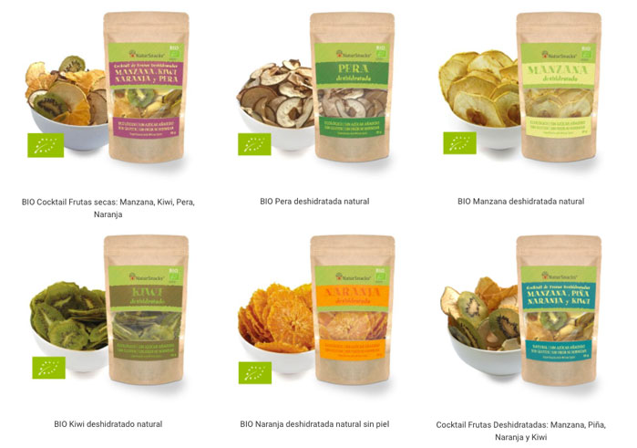 Nueva gama fruta seca BIO/ECO (fruta deshidratada) de NaturSnacks