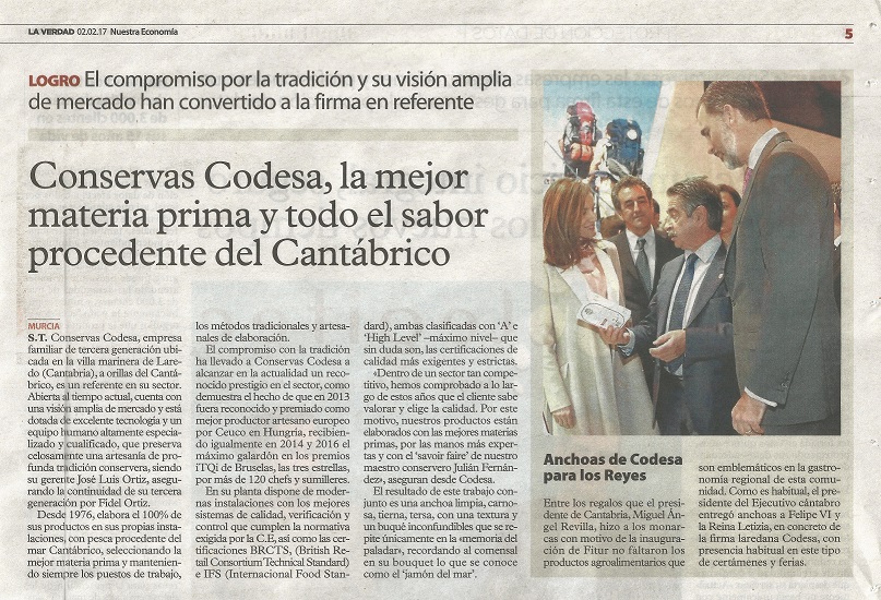 CONSERVAS CODESA, LA MEJOR MATERIA PRIMA Y TODO EL SABOR PROCEDENTE DEL CANTÁBRICO