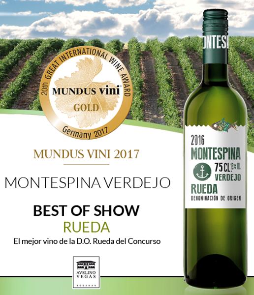MONTESPINA VERDEJO, BEST OF SHOW RUEDA EN MUNDUS VINI