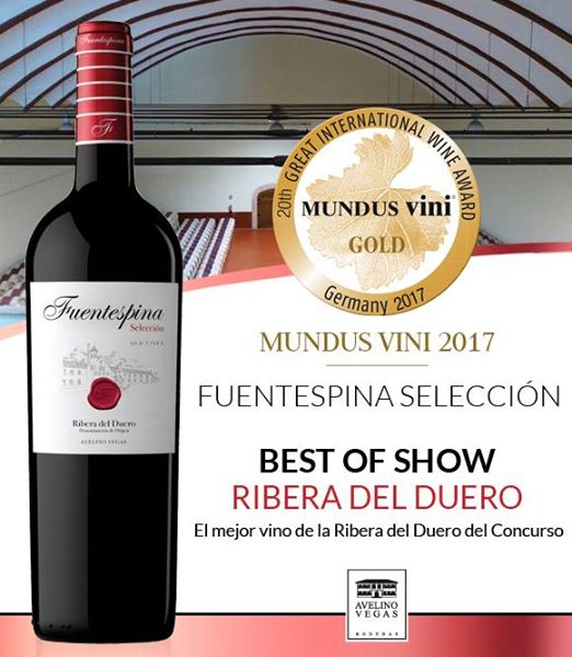 FUENTESPINA SELECCIÓN 2014, BEST OF SHOW RIBERA DEL DUERO EN MUNDUS VINI