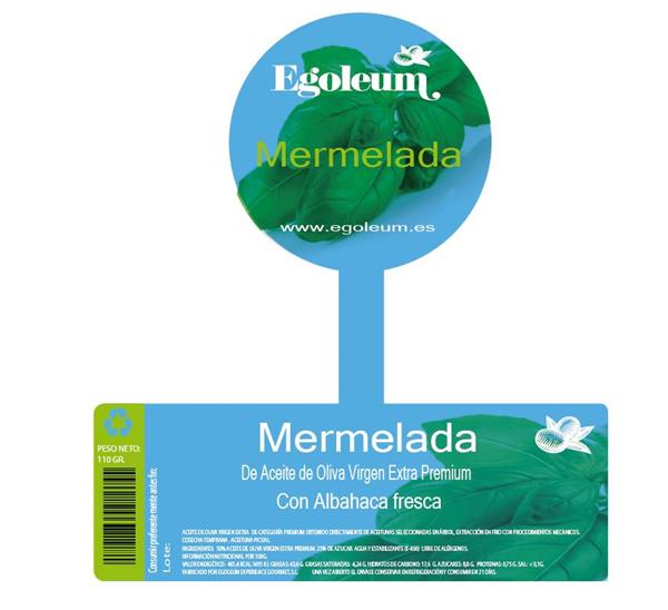 Mermelada de Aceite de Oliva Virgen Extra con Albahaca.