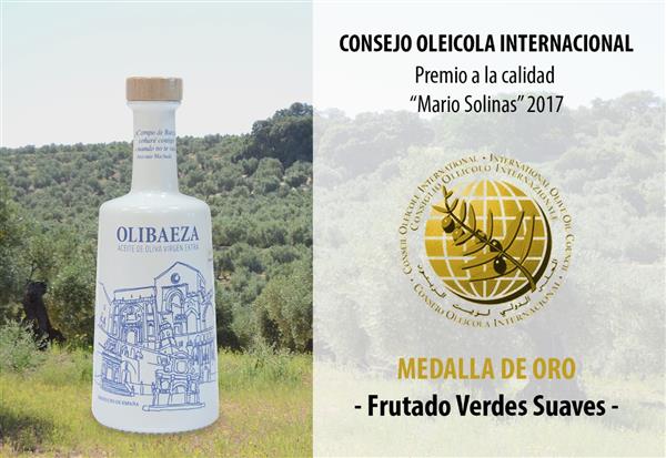 MEDALLA DE ORO AL ACEITE OLIBAEZA, POR EL CONSEJO OLEICOLA INTERNACIONAL