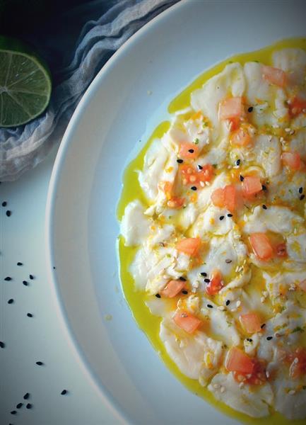 Mermelda de Jengibre Dulces la Cartuja: Carpaccio de vieiras a la mermelada de jengibre y cítricos