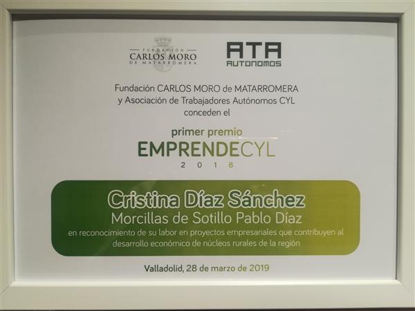 PRIMER PREMIO EMPRENDECYL 2018
