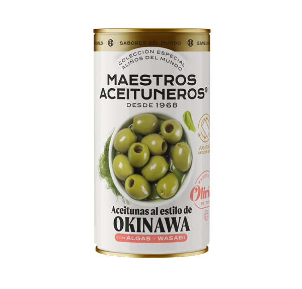 Aceitunas con wasabi y algas