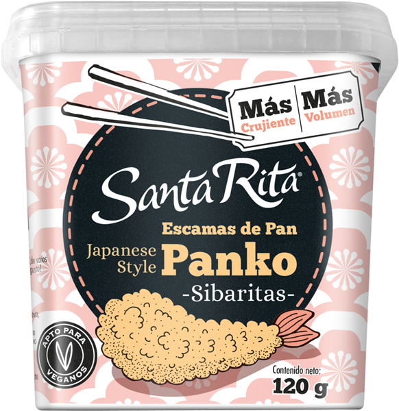 Santa Rita, Panko Sibaritas, escama mas grande, y mas crujiente 120 g. Tupper